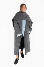 Wool scarf - dark grey