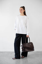 Vintage fit white LS tee