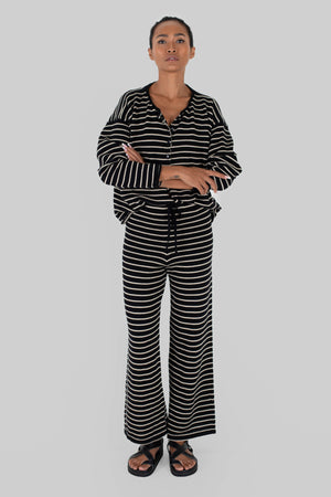 Thea Knit Pants - Fawn Stripe