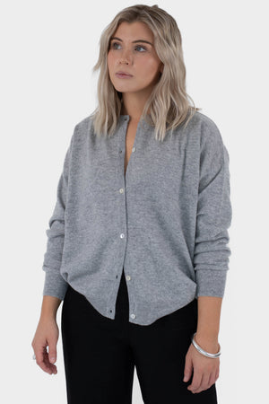 Cashmere Cardigan - Marle Grey