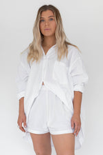 Poplin white shorts