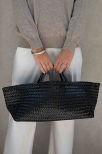 Woven leather Hugo bag black