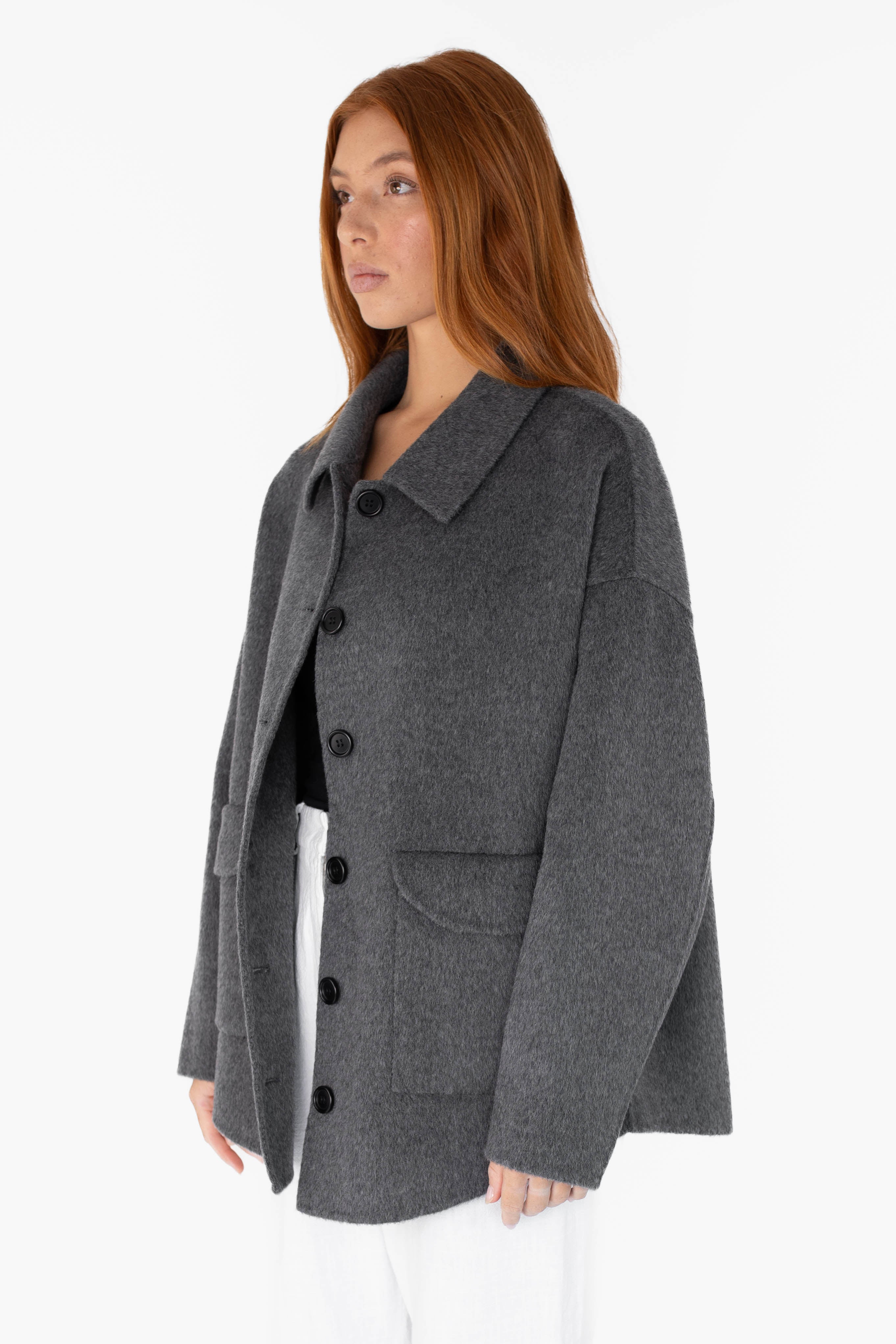 Wool shacket - Dark grey