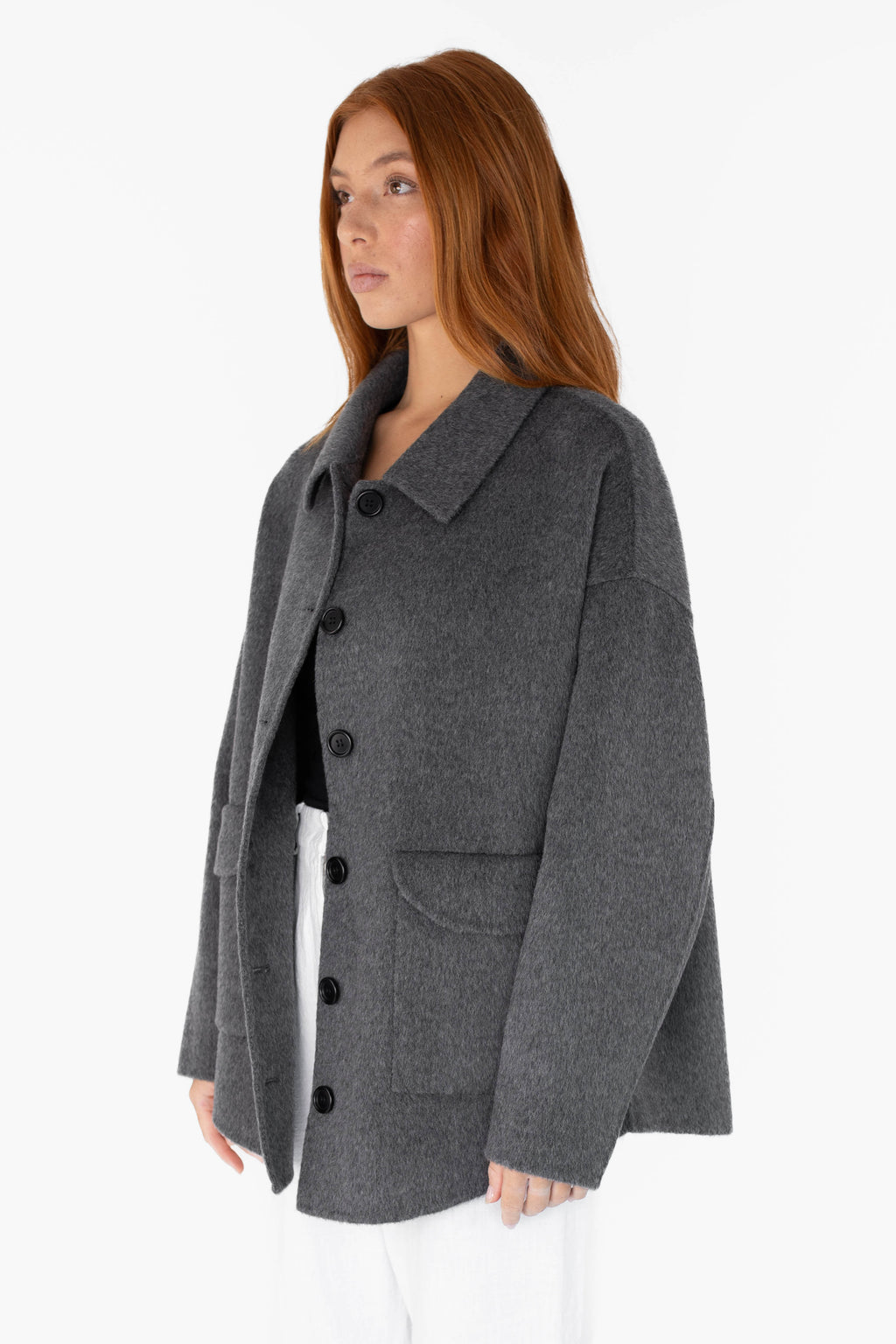 Wool shacket - Dark grey