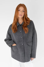 Wool shacket - Dark grey