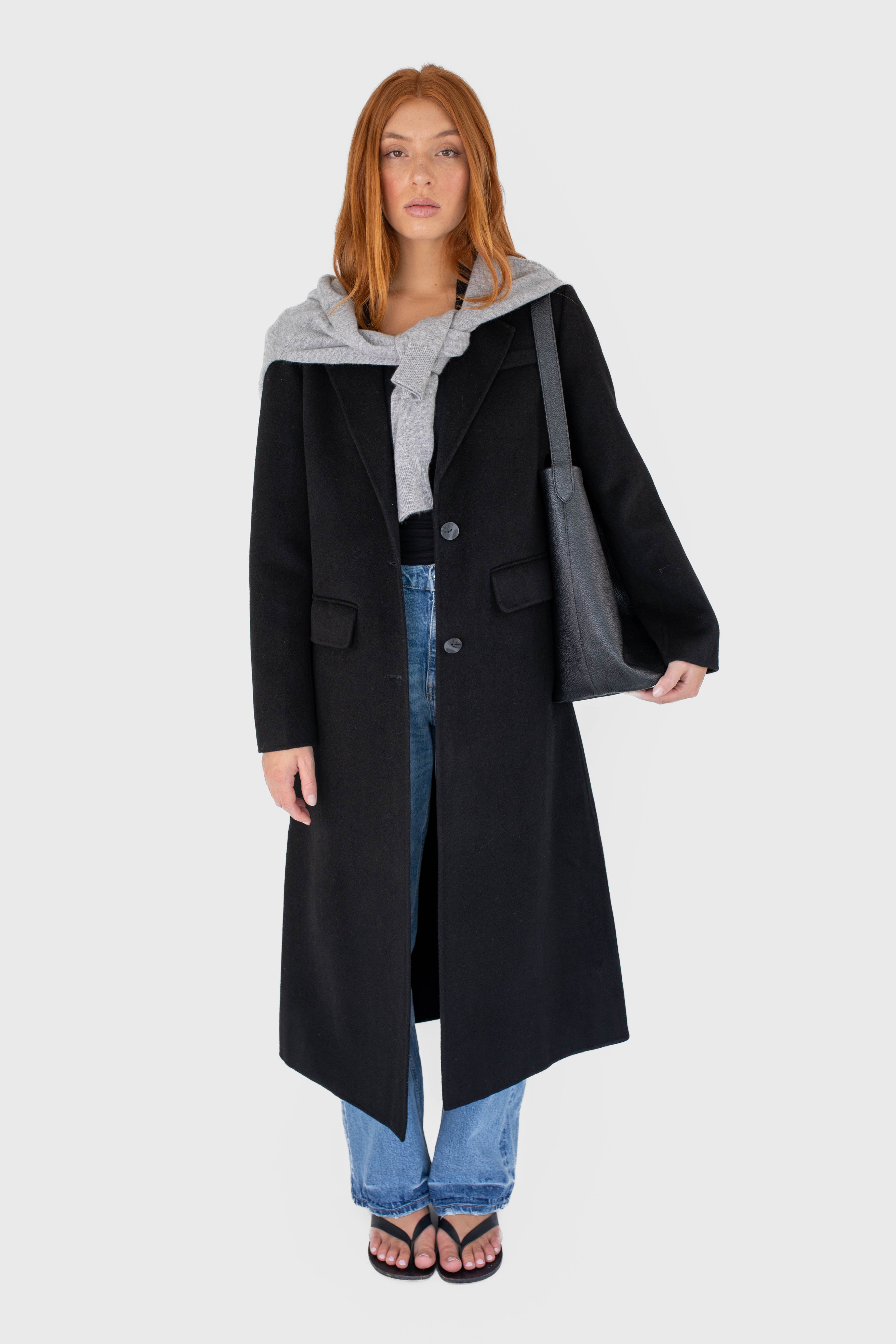 Wool blazer coat - Black