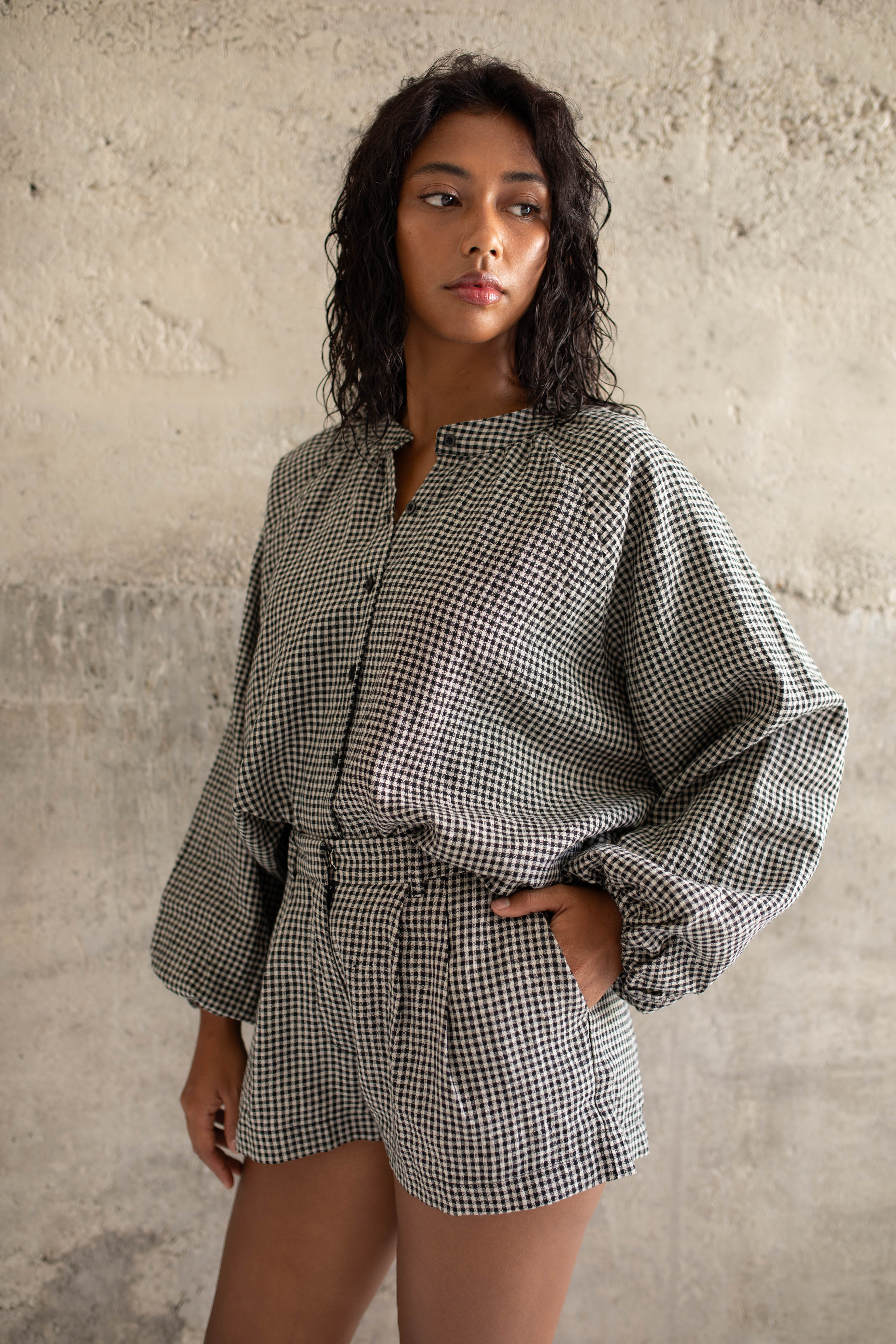 Tailored shorts - gingham