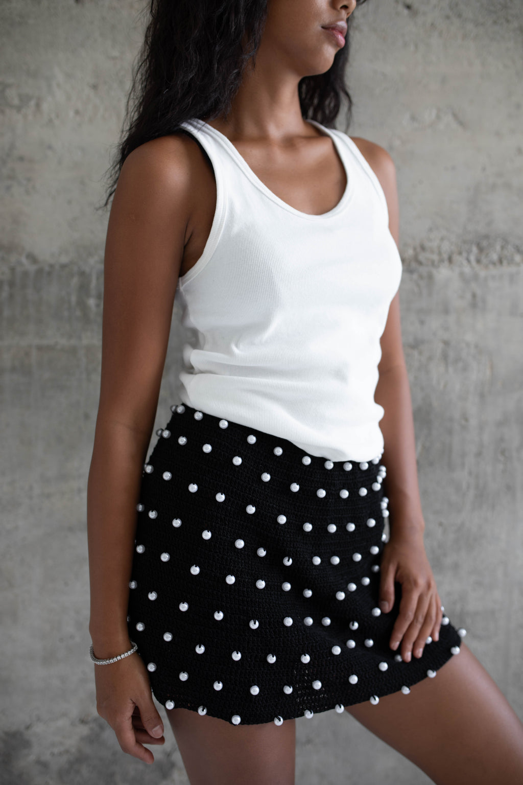 Preorder Pearl crochet skirt