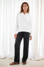 Cashmere cotton polo - white