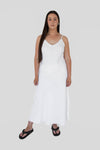 Linen Slip Dress - White