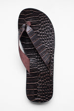 Croc leather flip flops - choc