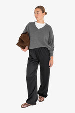 Cashmere V neck - Dark Grey
