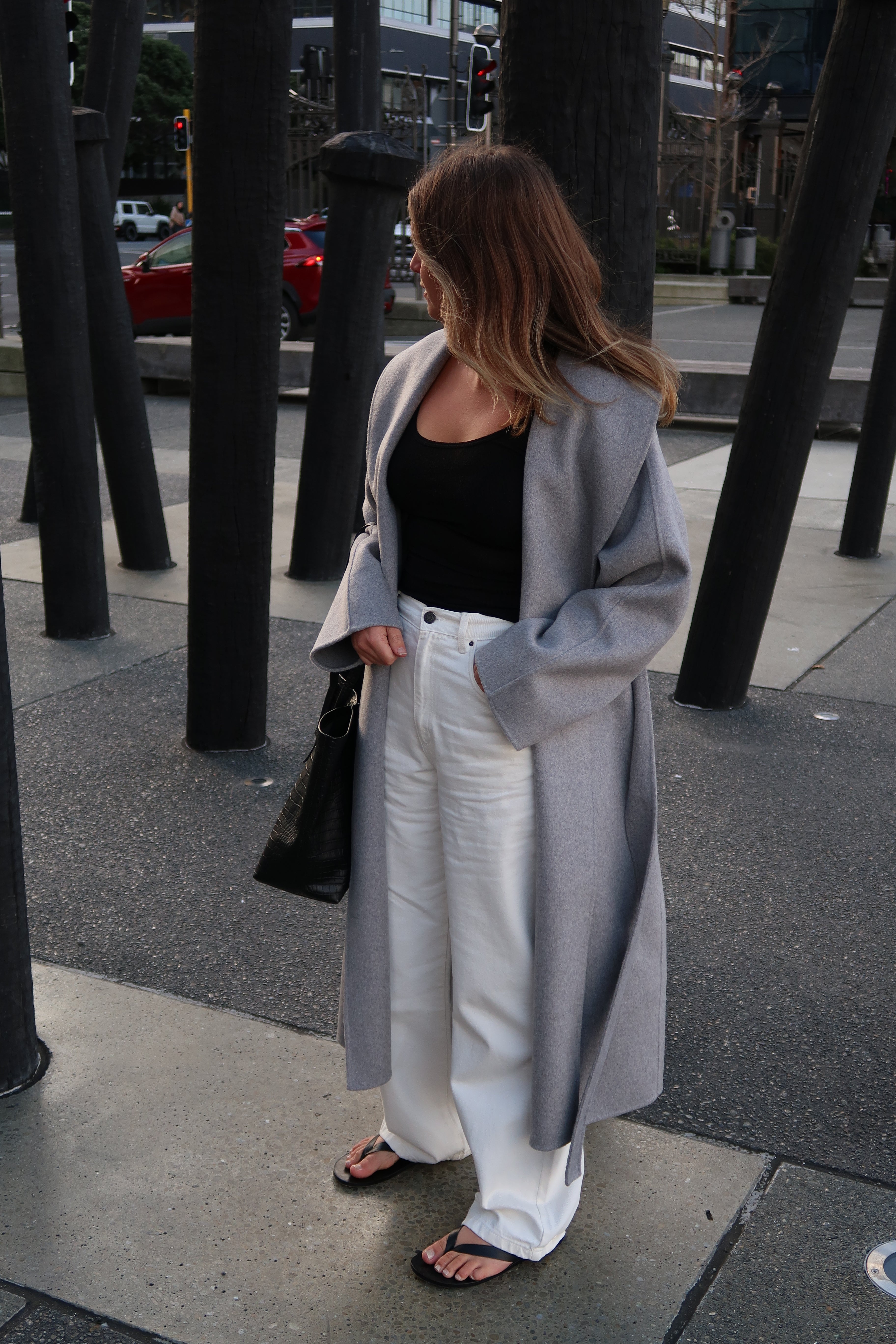Chloe coat - marle grey