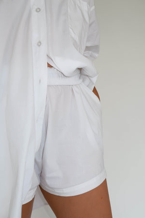 Poplin white shorts