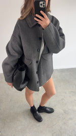 Wool shacket - Dark grey
