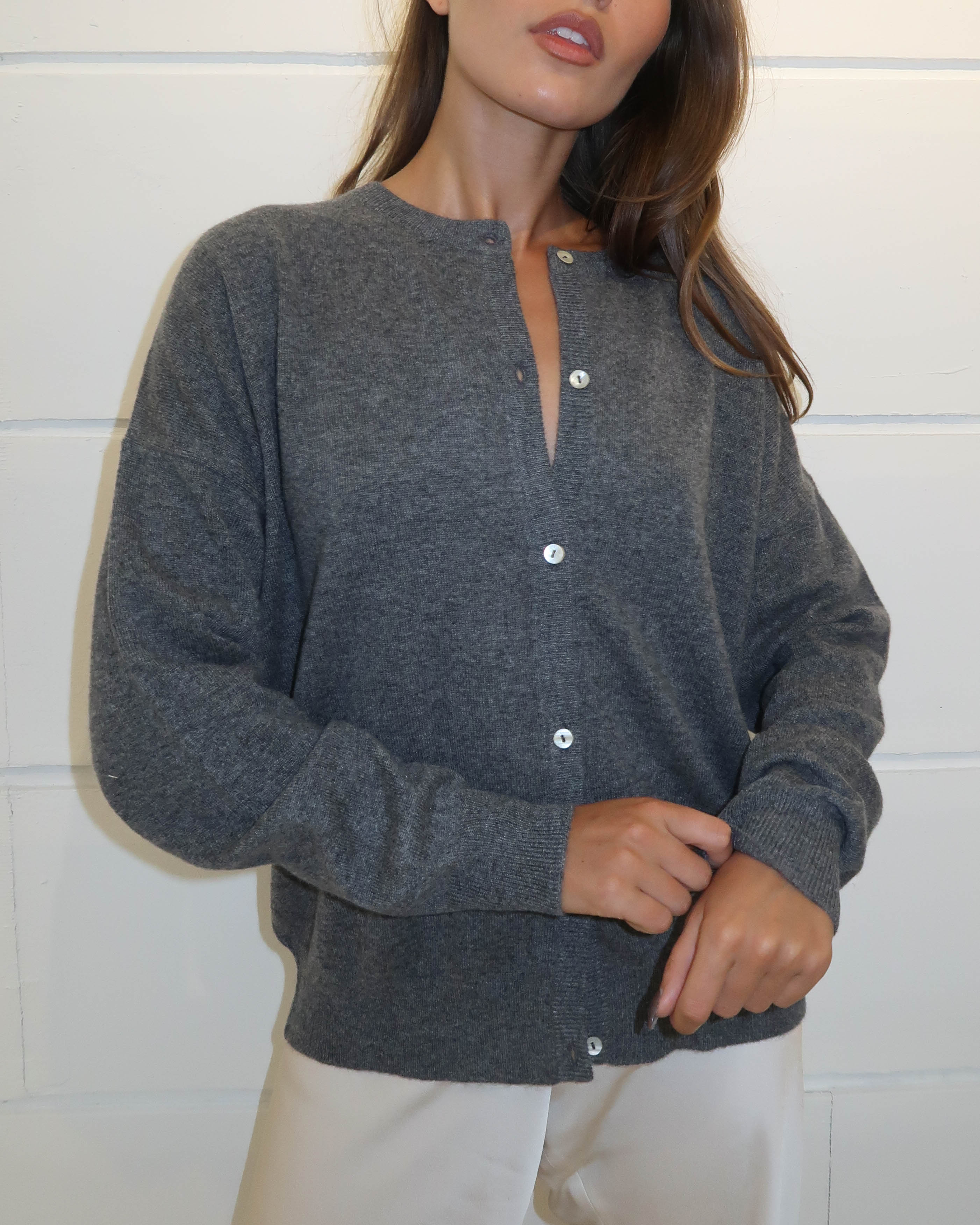 Cashmere Cardigan - Dark Grey