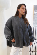 Wool bomber - Dark grey