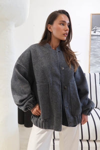 Wool bomber - Dark grey