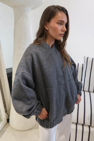 Wool bomber - Dark grey