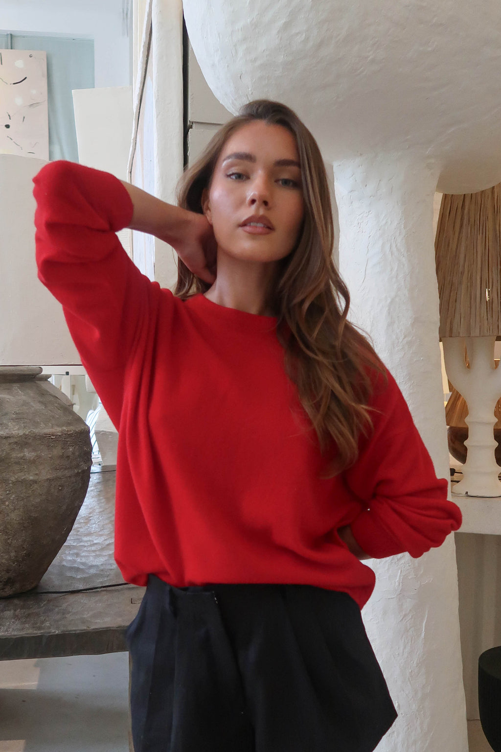 Cashmere Crewneck - Red