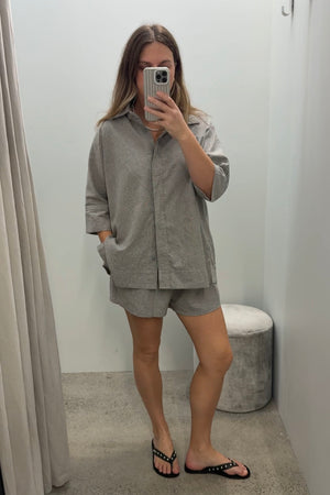 Khaki houndstooth shorts