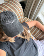 Distressed Cap - washed black
