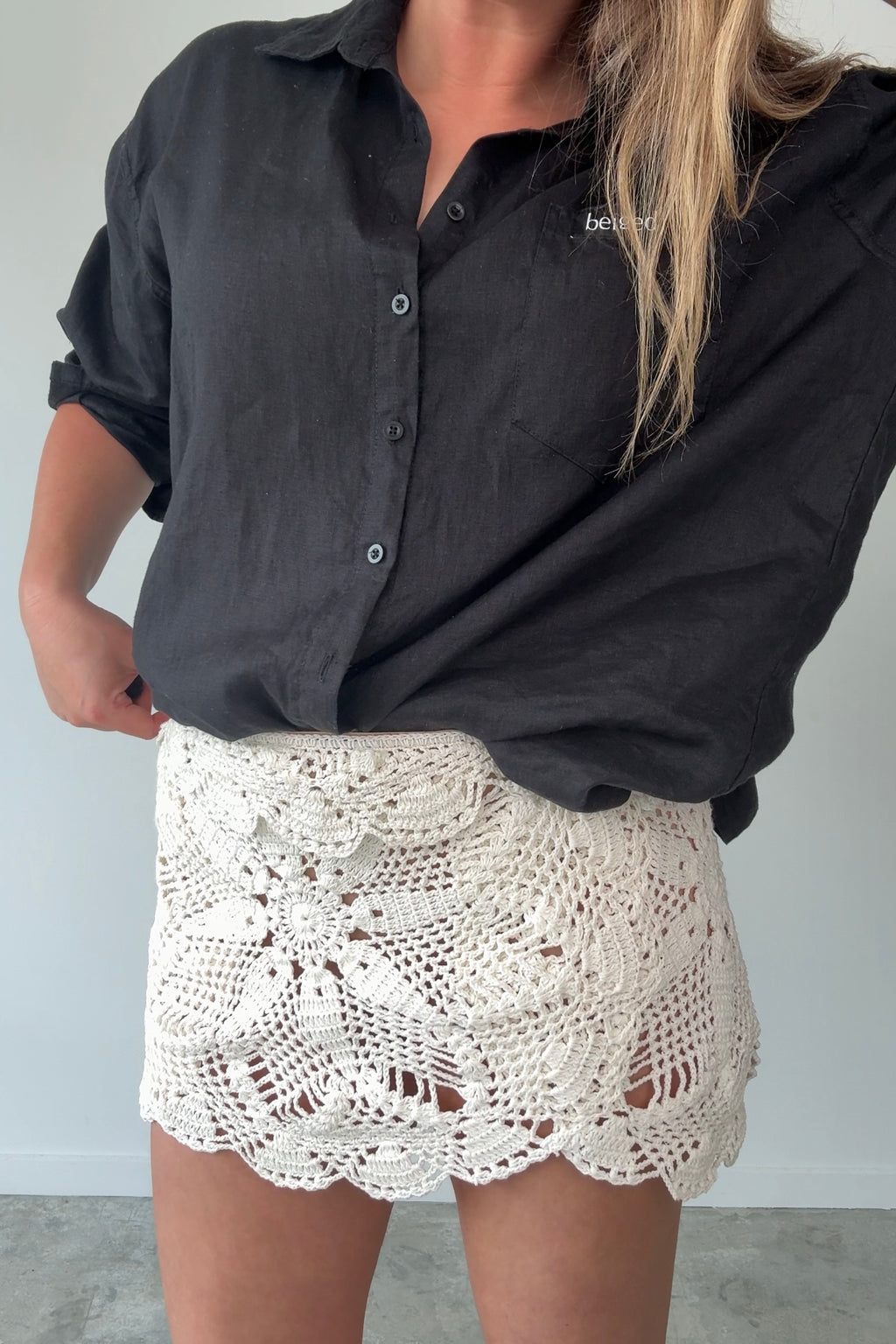 Preorder Cream crochet skirt