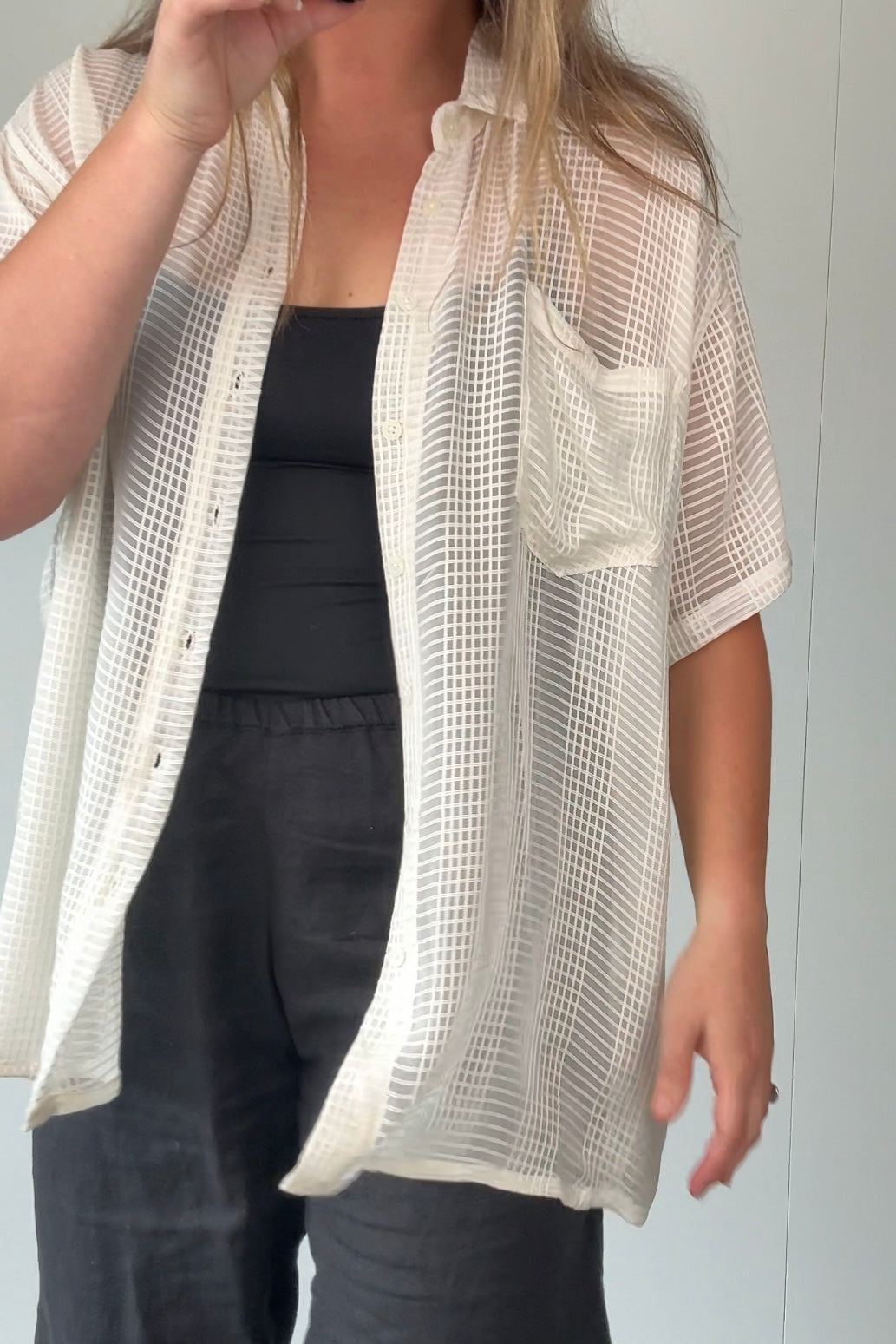 Silk short sleeve shirt