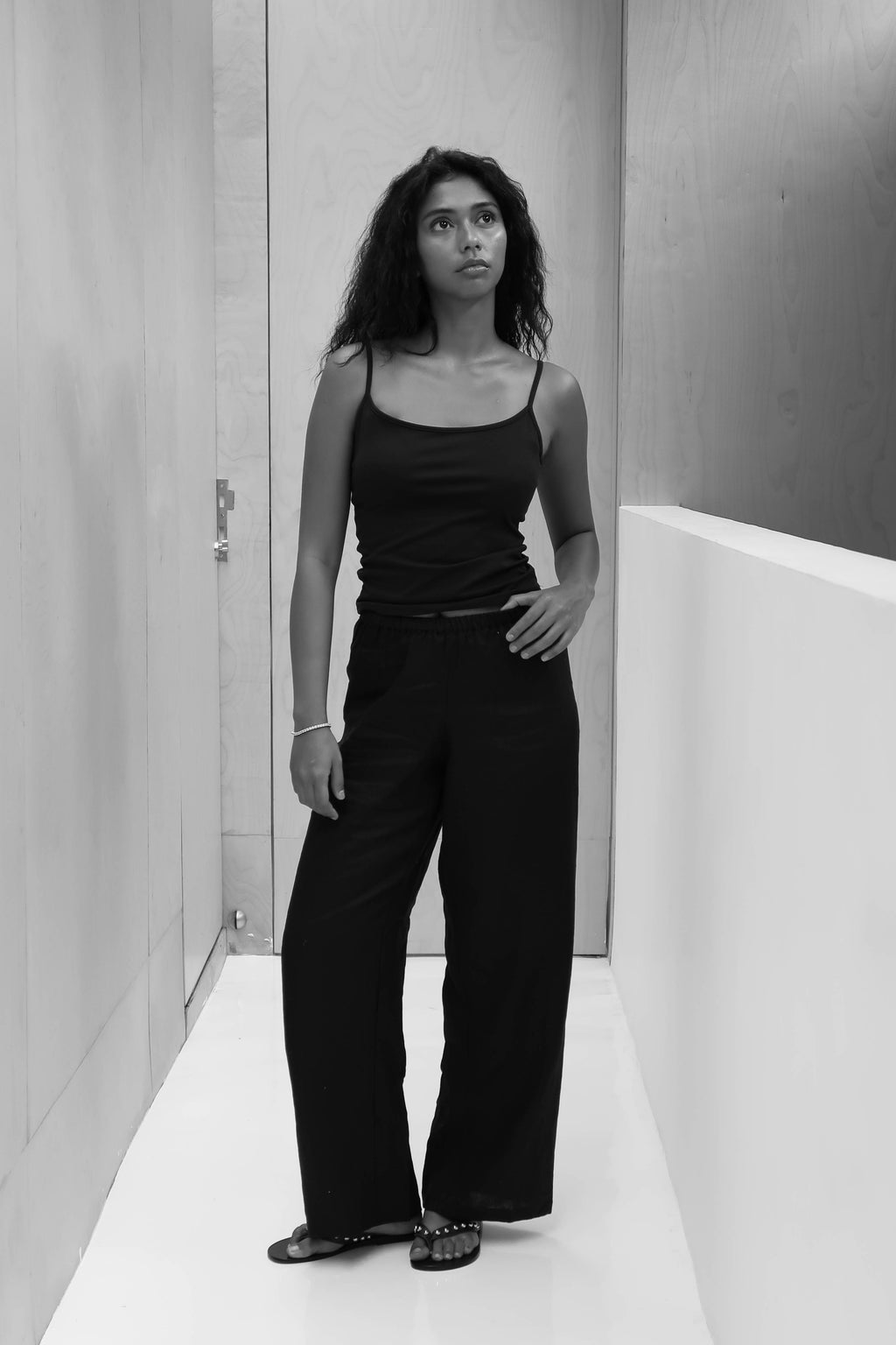 Black linen pants