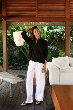 White linen pants