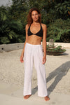 White linen pants