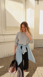 Vintage fit marle grey LS tee